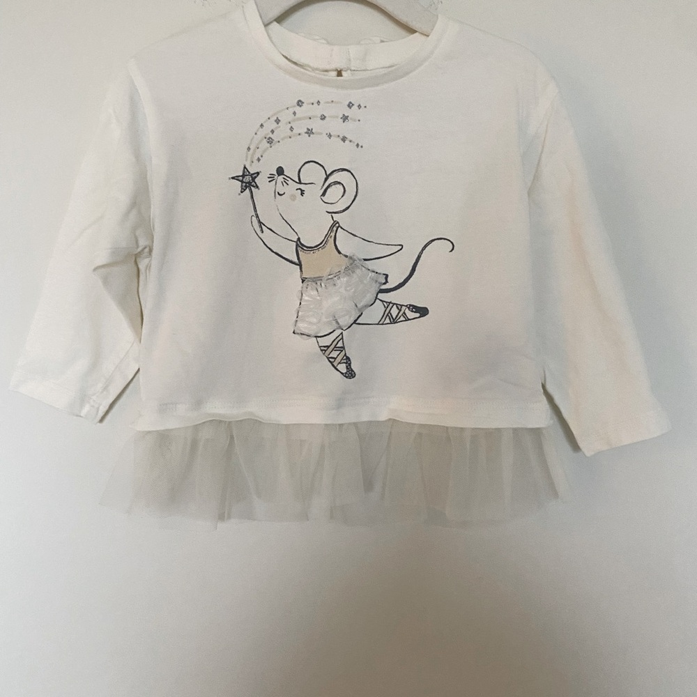 Carter’s toddler ballerina mouse tulle peplum top